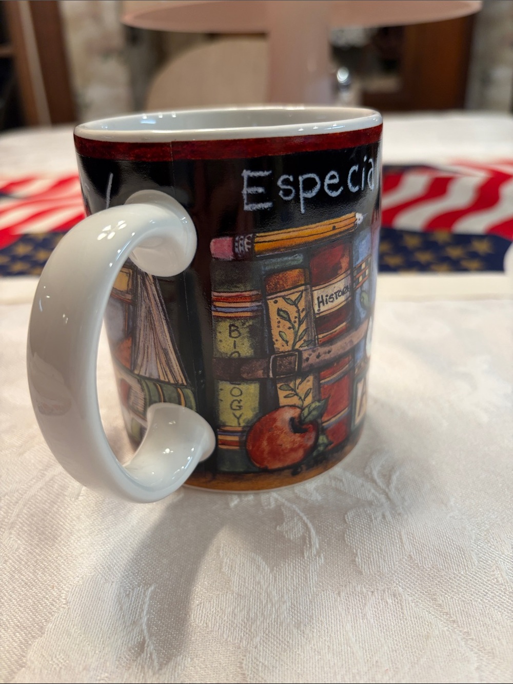 "My Teacher" Decorative Ceramic Coffee Mug - Multicolor Apple Design - Picture 2 of 8